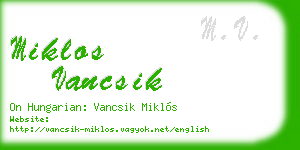 miklos vancsik business card