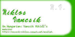 miklos vancsik business card